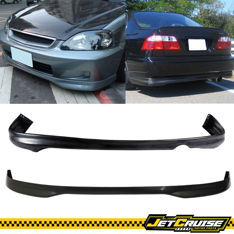 Fits 99-00 Honda Civic EK 2Dr 4Dr PP Front & Rear Bumper Lip Spoiler Bodykits