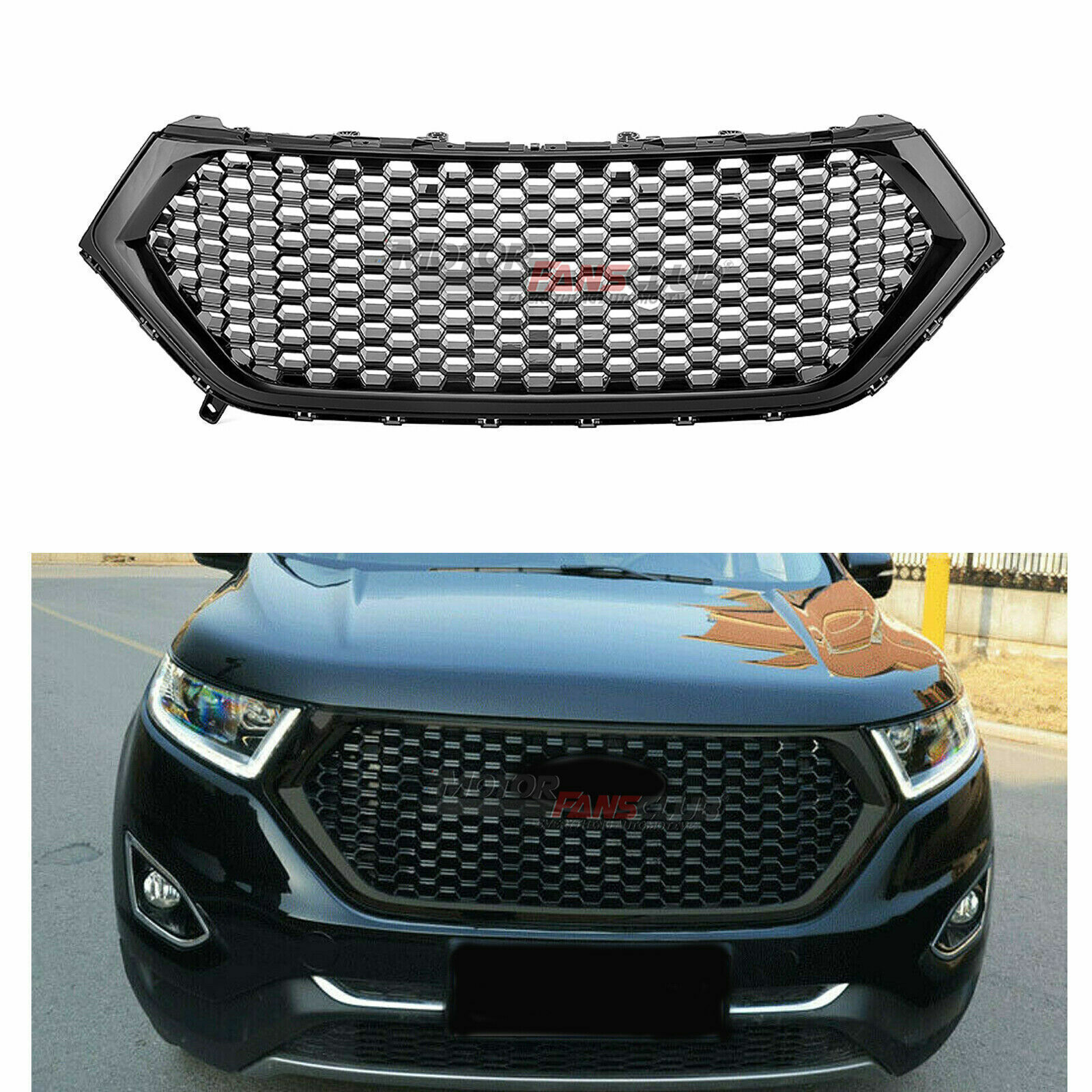 For Ford Edge 2015 2016 2017 2018 Front Bumper Hood Grill Upper Grille Honeycomb