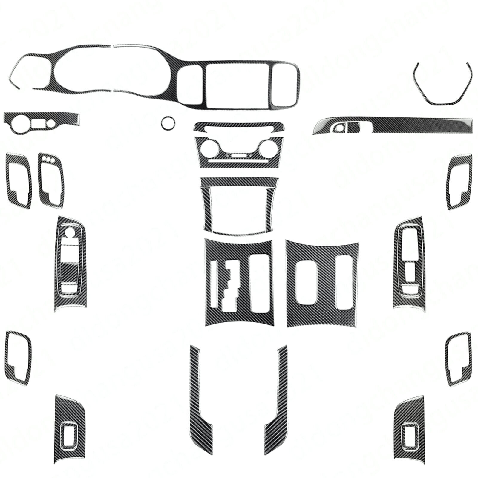 36Pcs Real Carbon Fiber Kits Whole Interior Trim Cover For Dodge Charger 2011-14