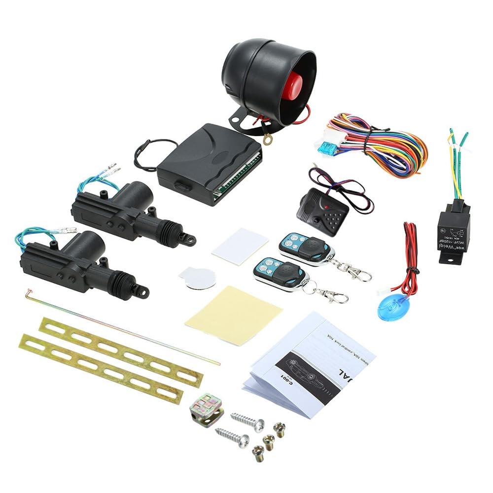 Shkalacar NEW Car Alarm System with 2 Door Remote Central Locking Kit Shock...