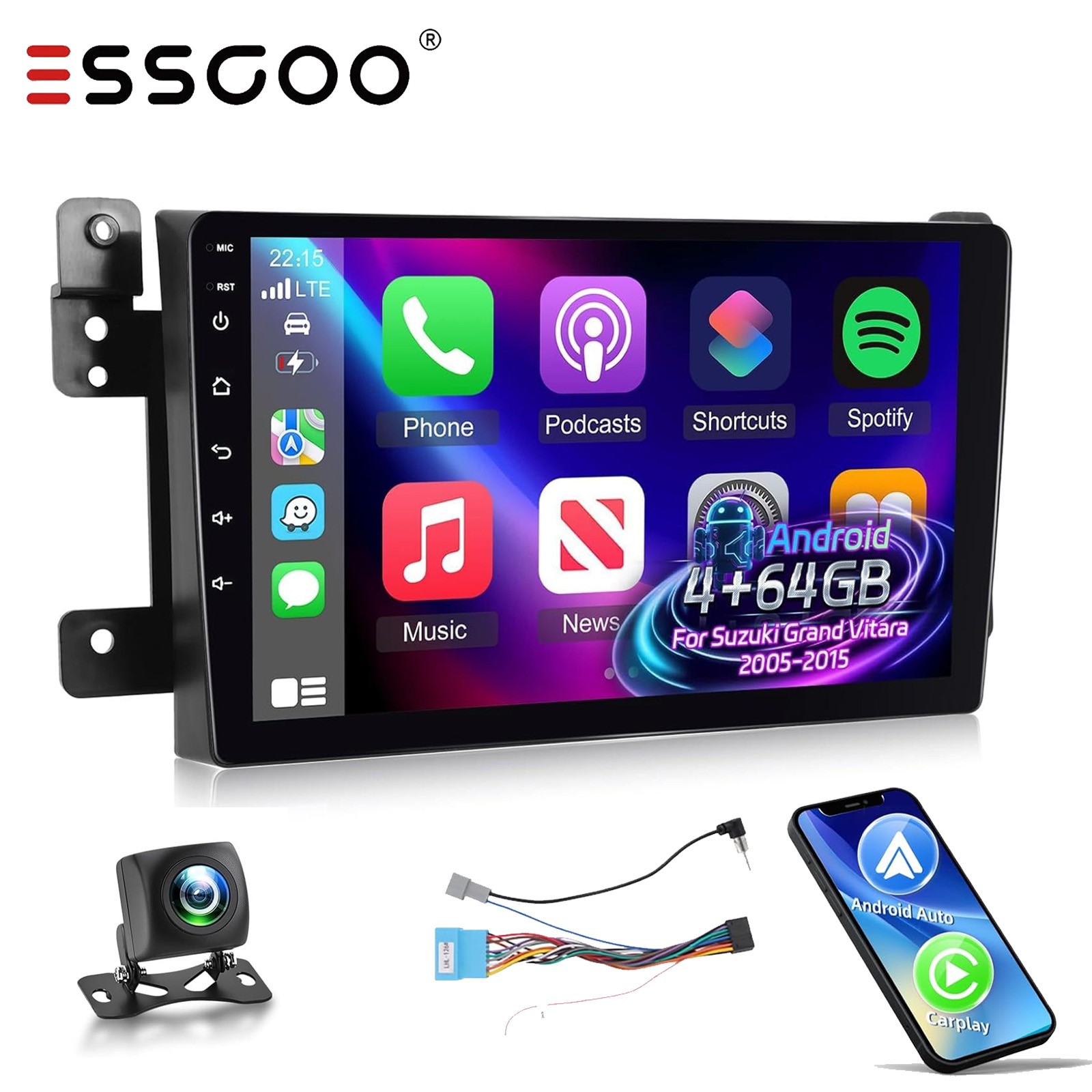 For SUZUKI GRAND VITARA 2005-2015 Android 16 Car Stereo Radio CarPlay GPS+AHD
