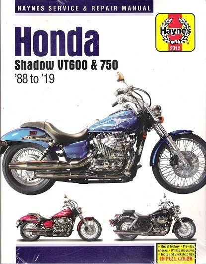 NEW PRINTED BOOK 1988-2019 Honda Shadow VT600 VT750 Repair Service Manual 23979
