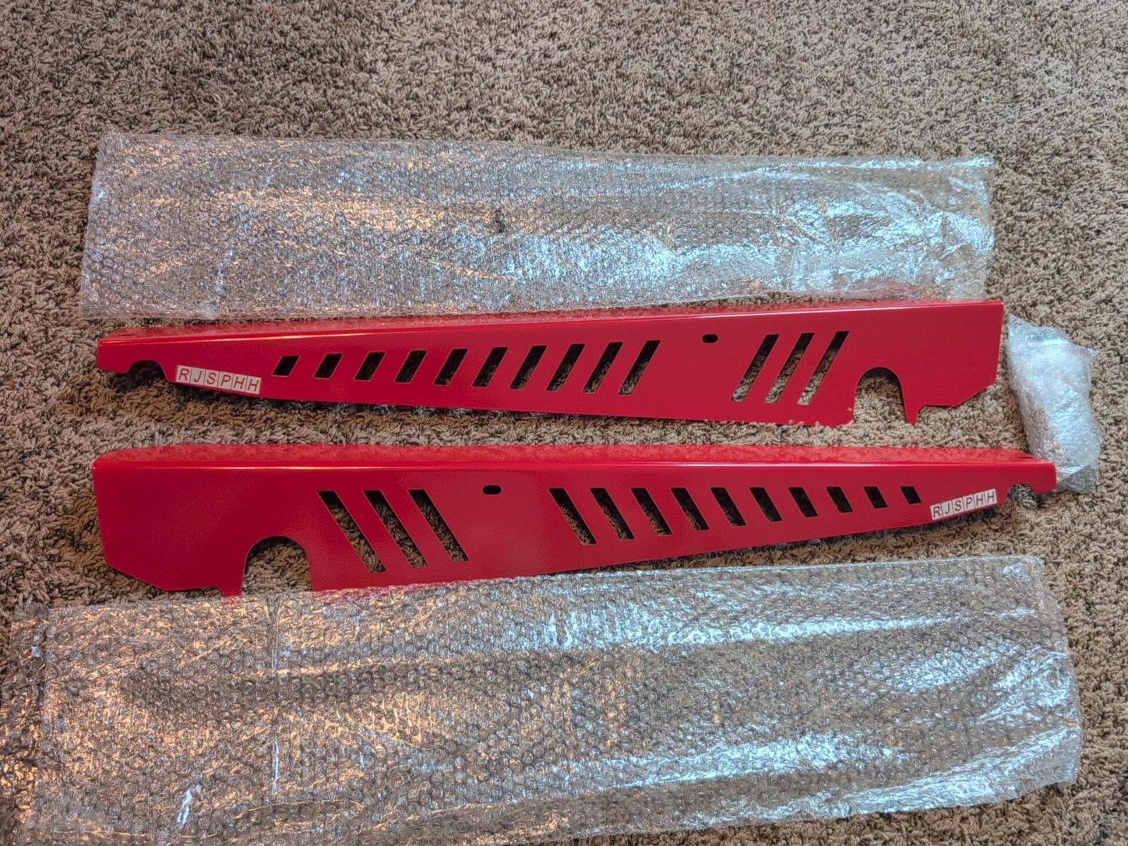 RJSPhh Red Aluminum Fender Shrouds For 2015-2020 Subaru WRX STI Pair