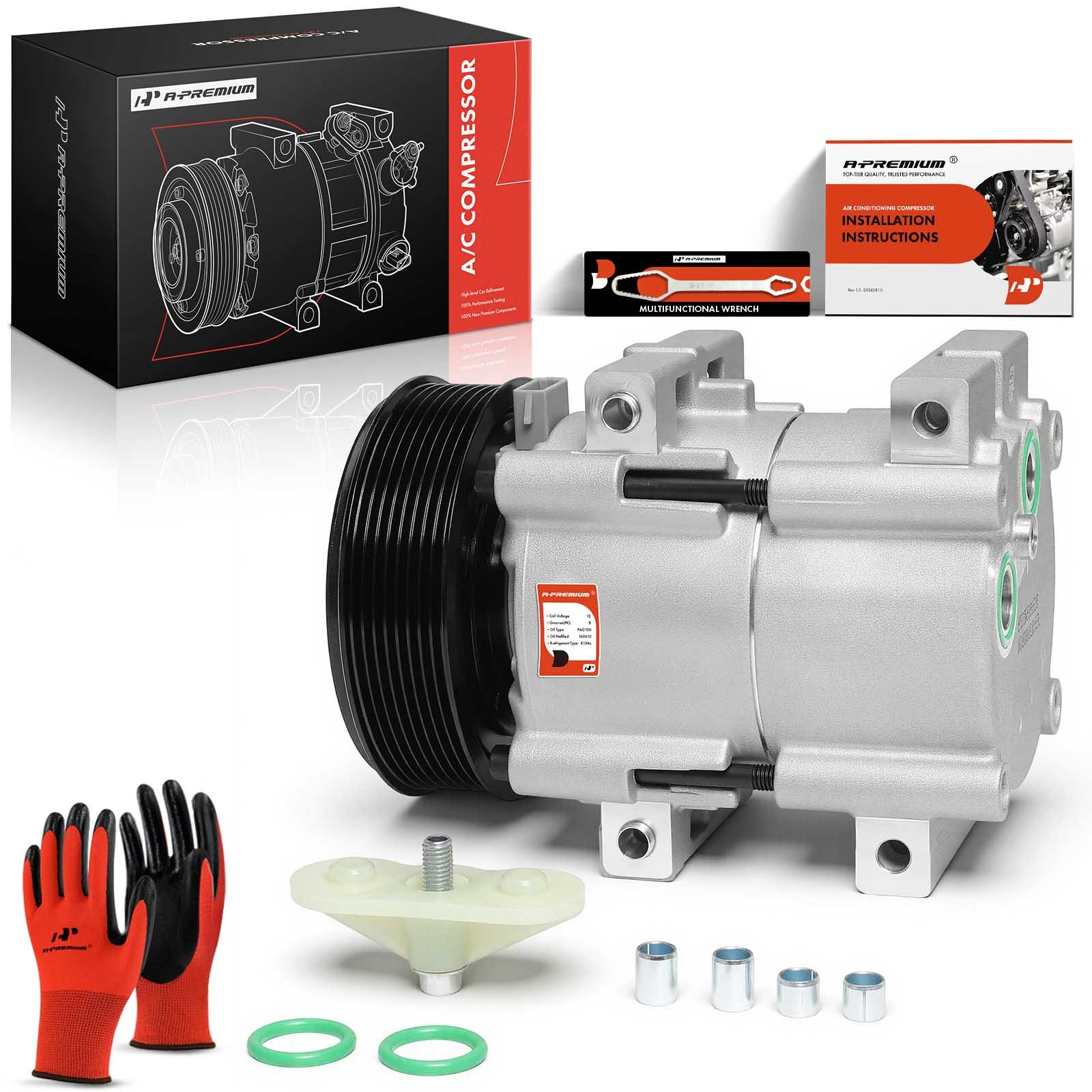 A-Premium A/C Compressor with Clutch for Ford Thunderbird 89-95 Mercury Cougar