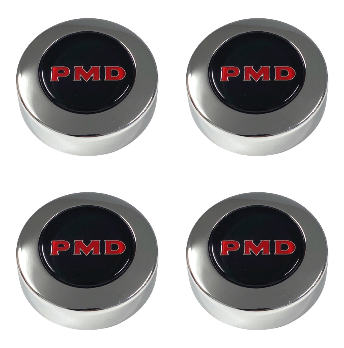 Set 4 67-72 Pontiac Black PMD Rally Wheel II Center Caps Firebird Trans Am GTO