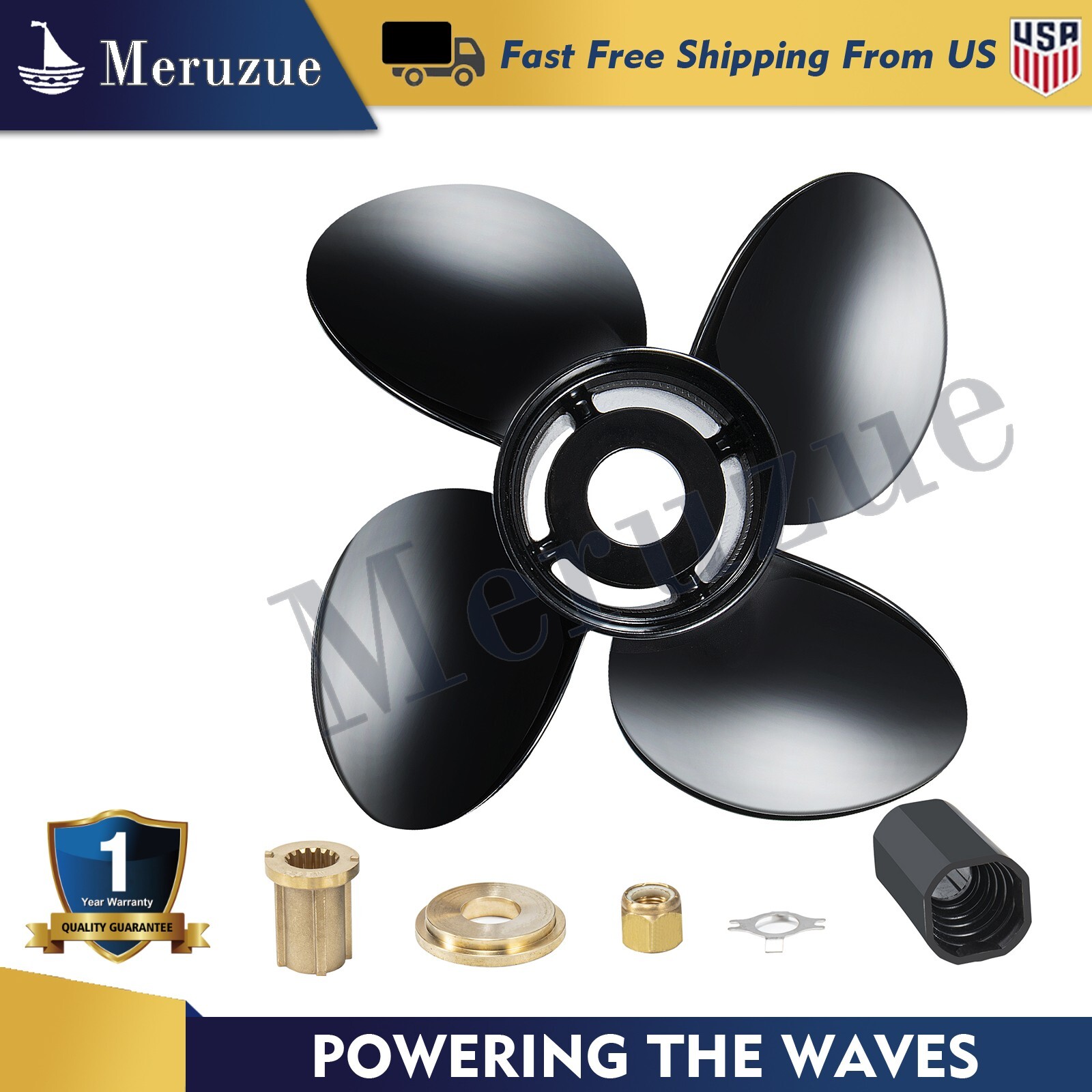 13.4 x 15 Outboard Propeller fit Mercury 40-140 HP 15 Spline RH 48-8M8026580