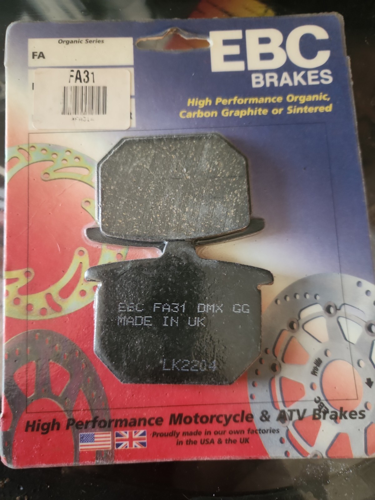 EBC FA31V Front or Rear Brake Pads for 79-80 Honda CBX and 77-80 Honda CB750F EBC FA31V Front or Rear Brake Pads for 79-80 Honda CBX and 77-80 Honda CB750F