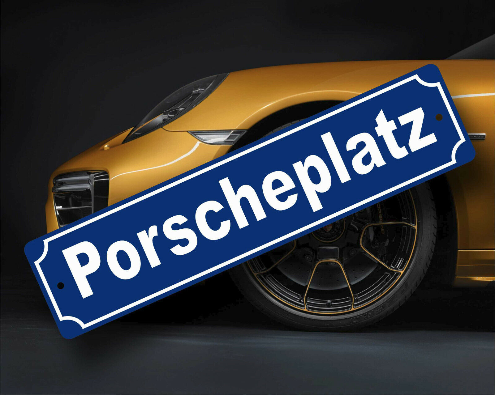 Porscheplatz - Stuttgart Street Sign - German Automobila - European Garage Art  