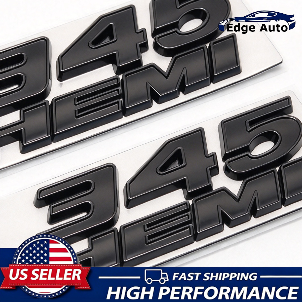 2Pcs Matte Black Fender Badge For Charger Challenger 345 HEMI Letter Emblem 2Pcs Matte Black Fender Badge For Charger Challenger 345 HEMI Letter Emblem