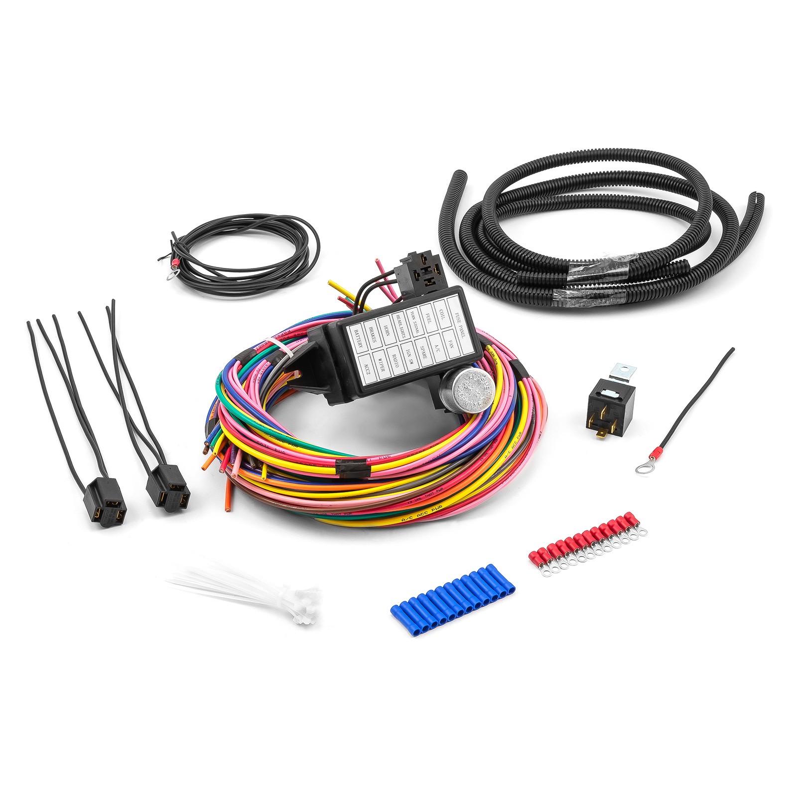 Universal 14 Circuit Wiring Harness Kit Street Rod Hot Rod Race Car Universal 14 Circuit Wiring Harness Kit Street Rod Hot Rod Race Car