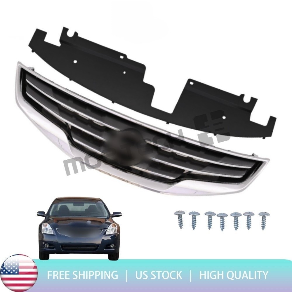 For 2010 2011 2012 Nissan Altima Sedan Chrome Grille Assembly with Black Insert