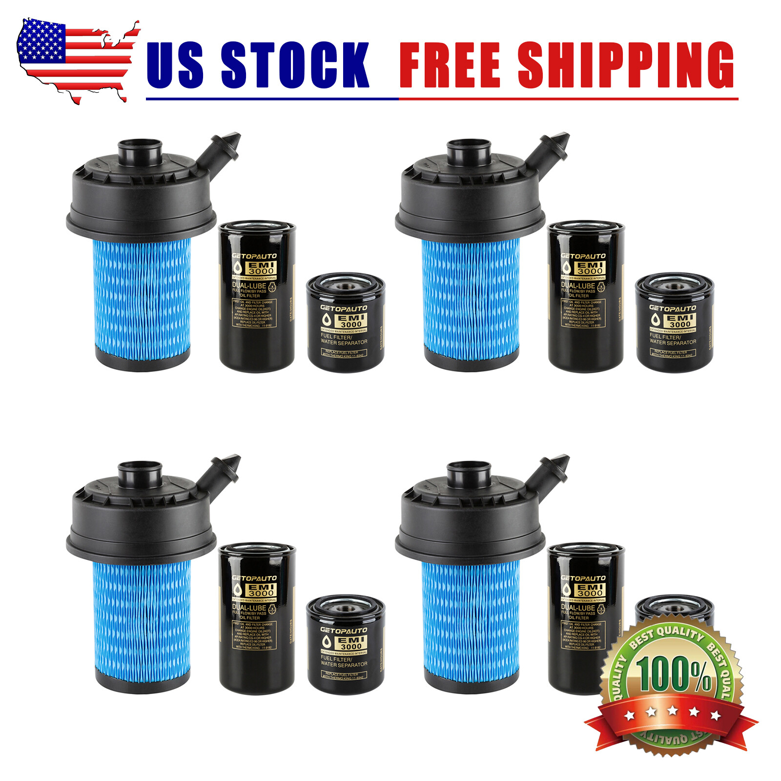 4 x Oil Change Kit Fits For Thermo King SB SB190 SB210 11-9300 11-9182 11-9342