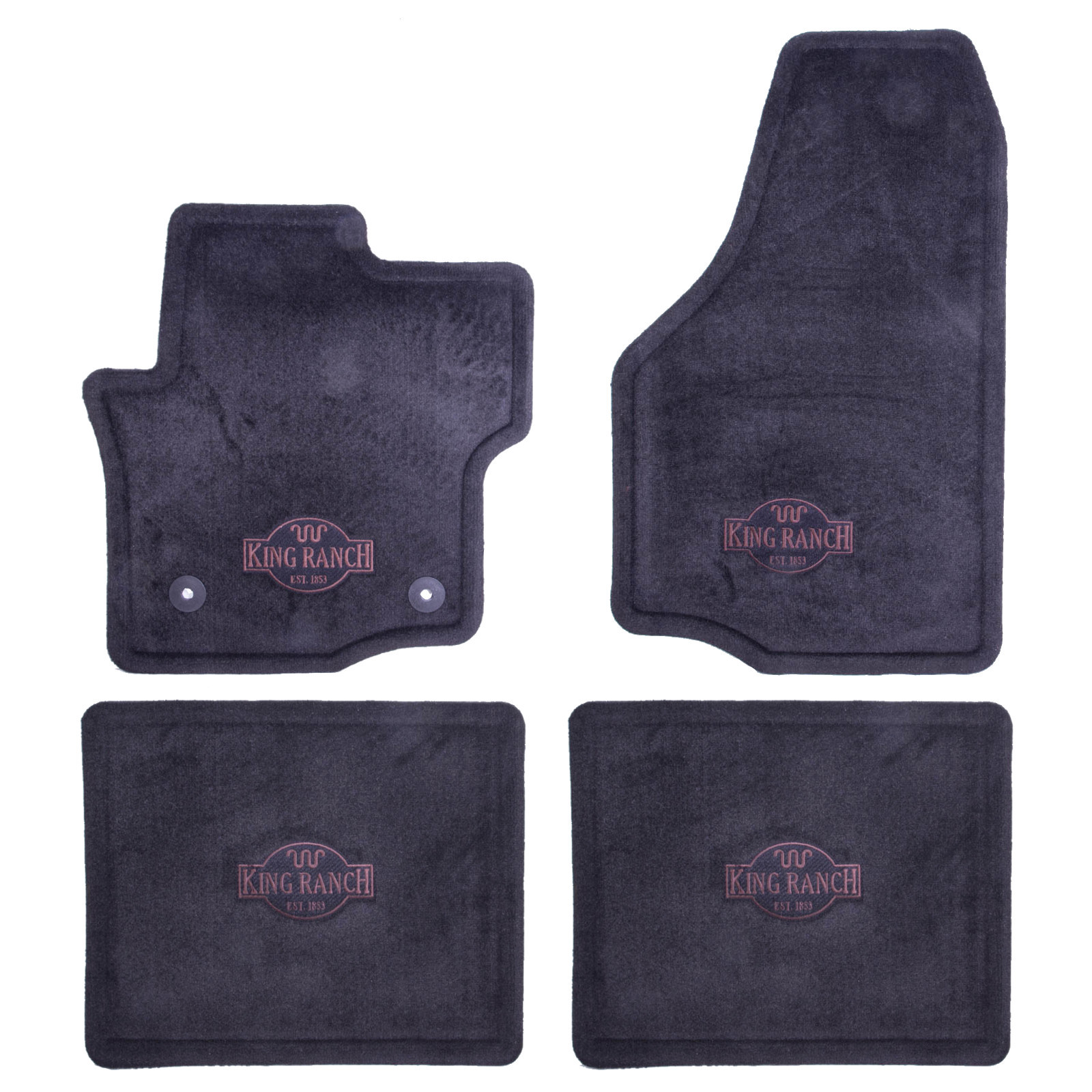 OEM NEW 12-14 Ford Super Duty Crew Cab King Ranch Contour Carpet Mats BLACK
