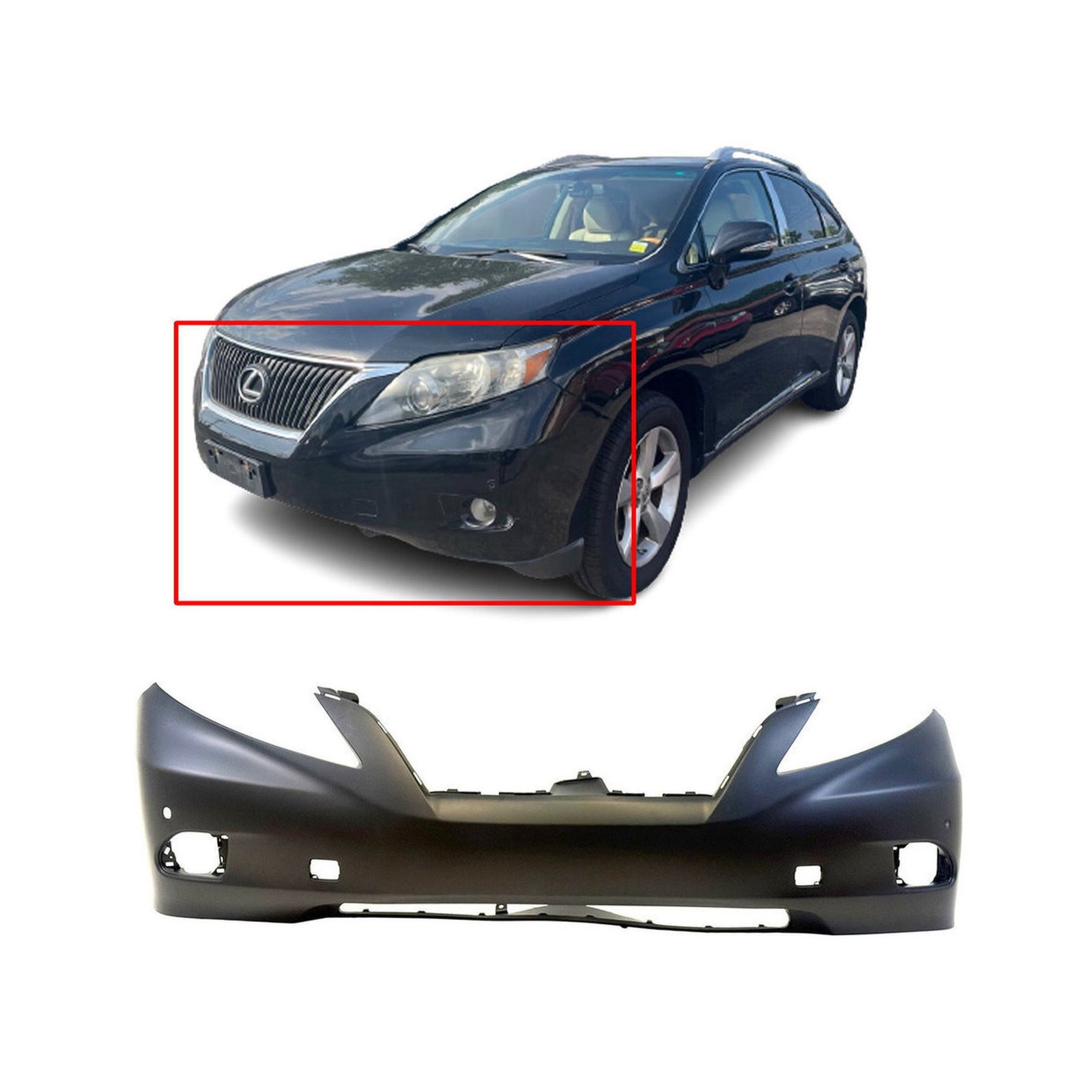 2010-2012 Lexus RX350 521190E907 Primed Front Bumper Cover LX1000191
