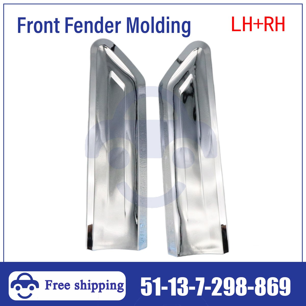 For 2013-2015 BMW 750Li / xDrive F02 Front Fender Molding Left Right Side Chrome