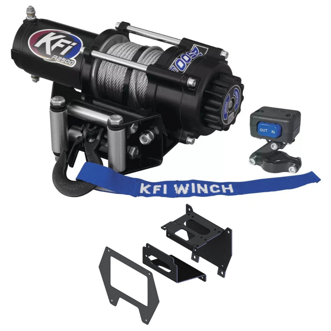 KFI UTV 2500lbs Winch A2500-R2 & Mount 102050 Kit 2022-2025 Polaris RZR PRO R 4