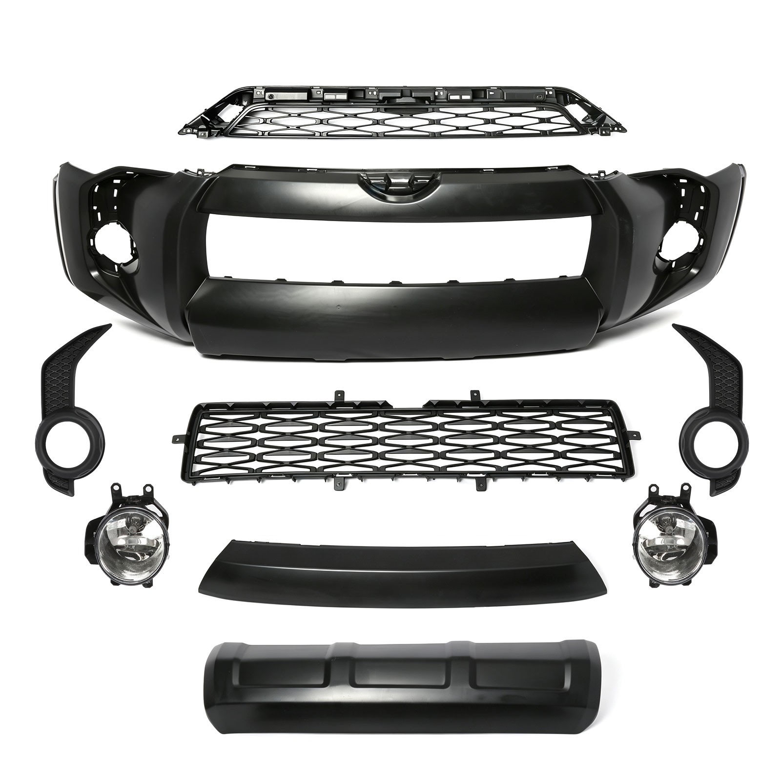 Front Bumper Cover Fascia & Grille Assembly Kit For 2014-2023 Toyota 4Runner Front Bumper Cover Fascia & Grille Assembly Kit For 2014-2023 Toyota 4Runner