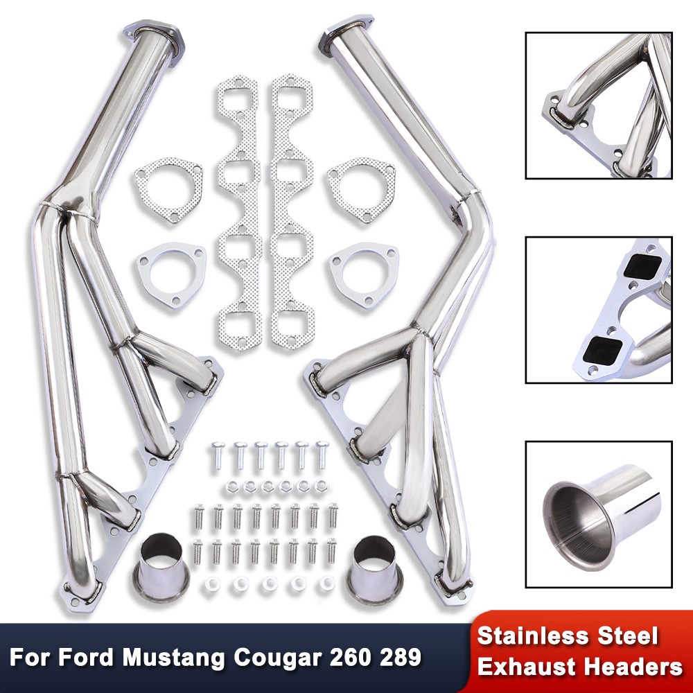 For Ford Mustang Cougar 260 289 1964-1970 Stainless Steel Exhaust Headers TRI-Y
