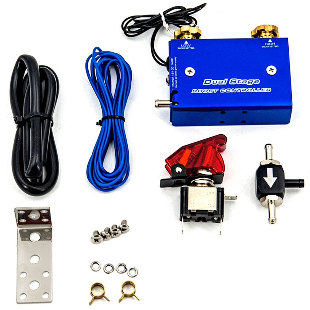 Universal Adjustable Dual Stage Turbocharger Psi Boost Controller Kit/w Switch