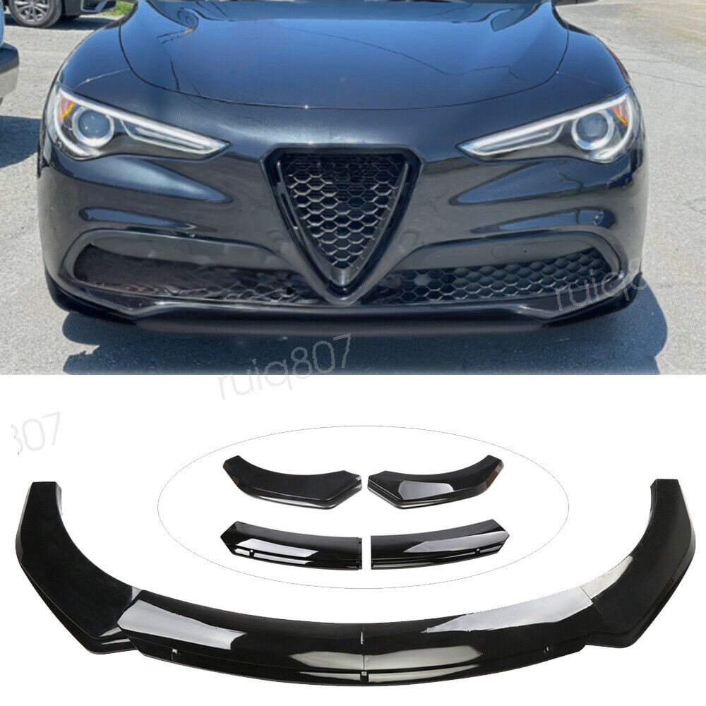 For Alfa Romeo Stelvio 2017-2023 Black Front Bumper Lower Lip Spoiler Splitter