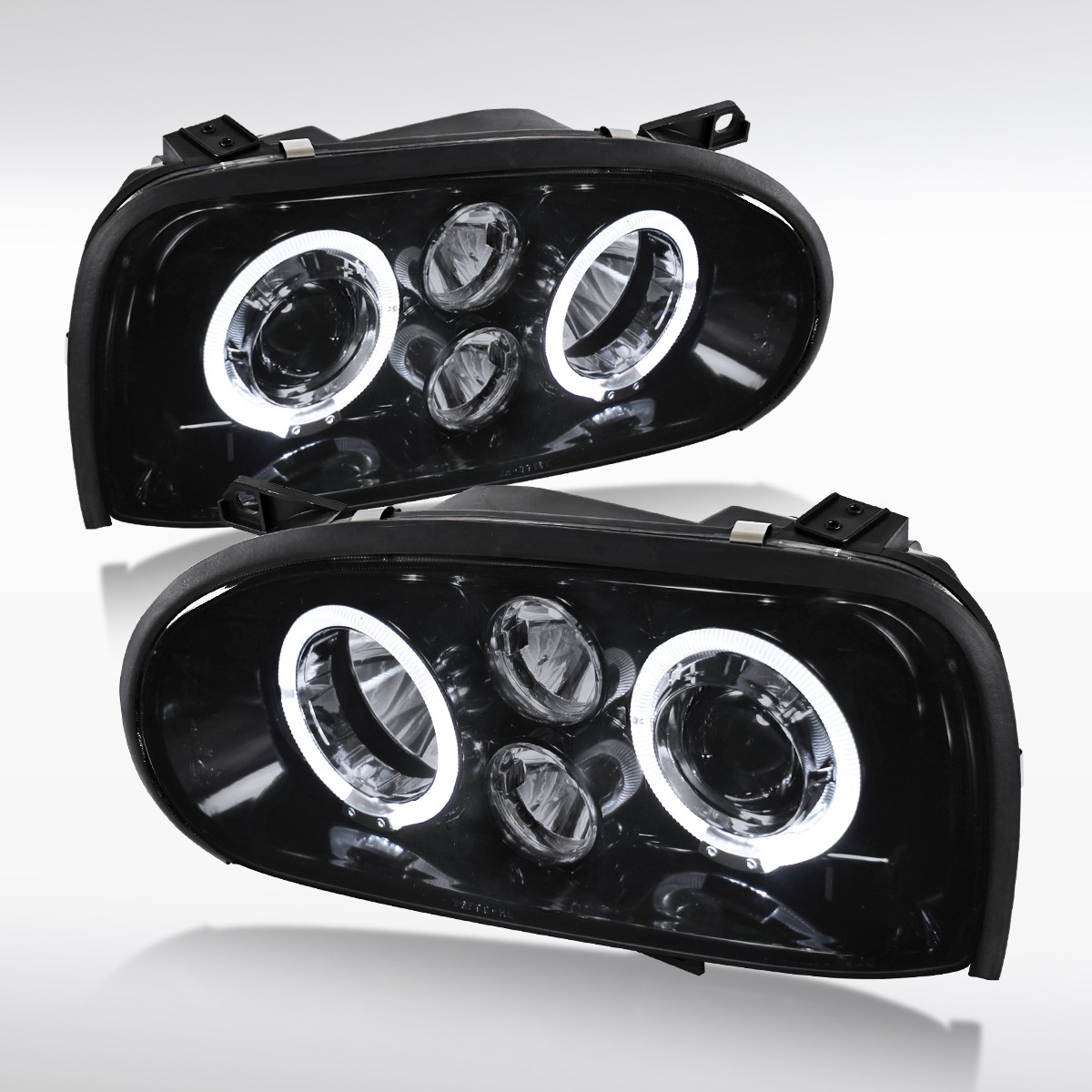 Fit 1993-1998 VW Golf MK3 95-98 Cabrio Smoke LED Halo Projector Headlights Lamps Fit 1993-1998 VW Golf MK3 95-98 Cabrio Smoke LED Halo Projector Headlights Lamps