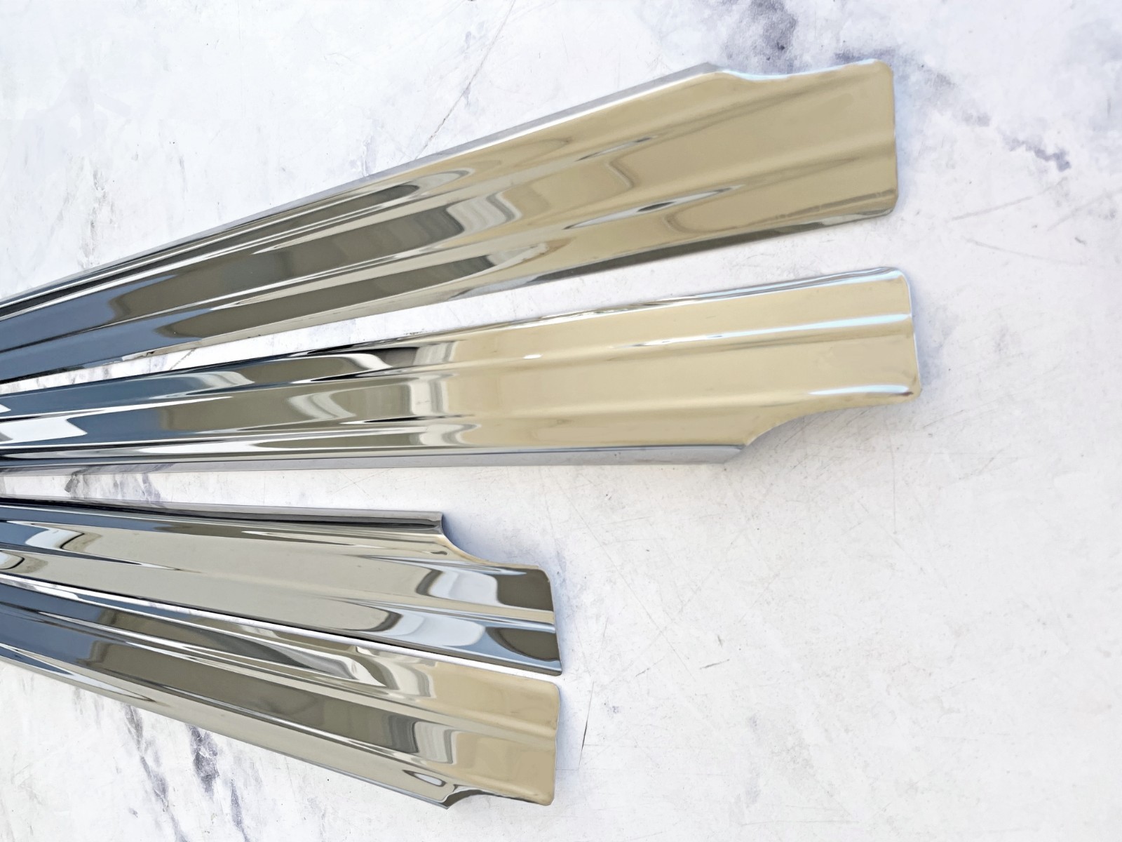 Mercedes W114 W115 Door Sill Chrome Plate Set of 4 Pieces Stainless Steel NEW