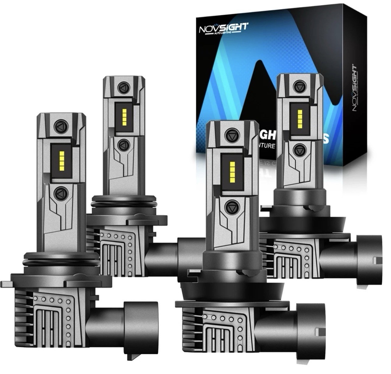NOVSIGHT 9005 H11 LED Headlight Bulbs Combo Kit High Low Beam Super Bright White NOVSIGHT 9005 H11 LED Headlight Bulbs Combo Kit High Low Beam Super Bright White