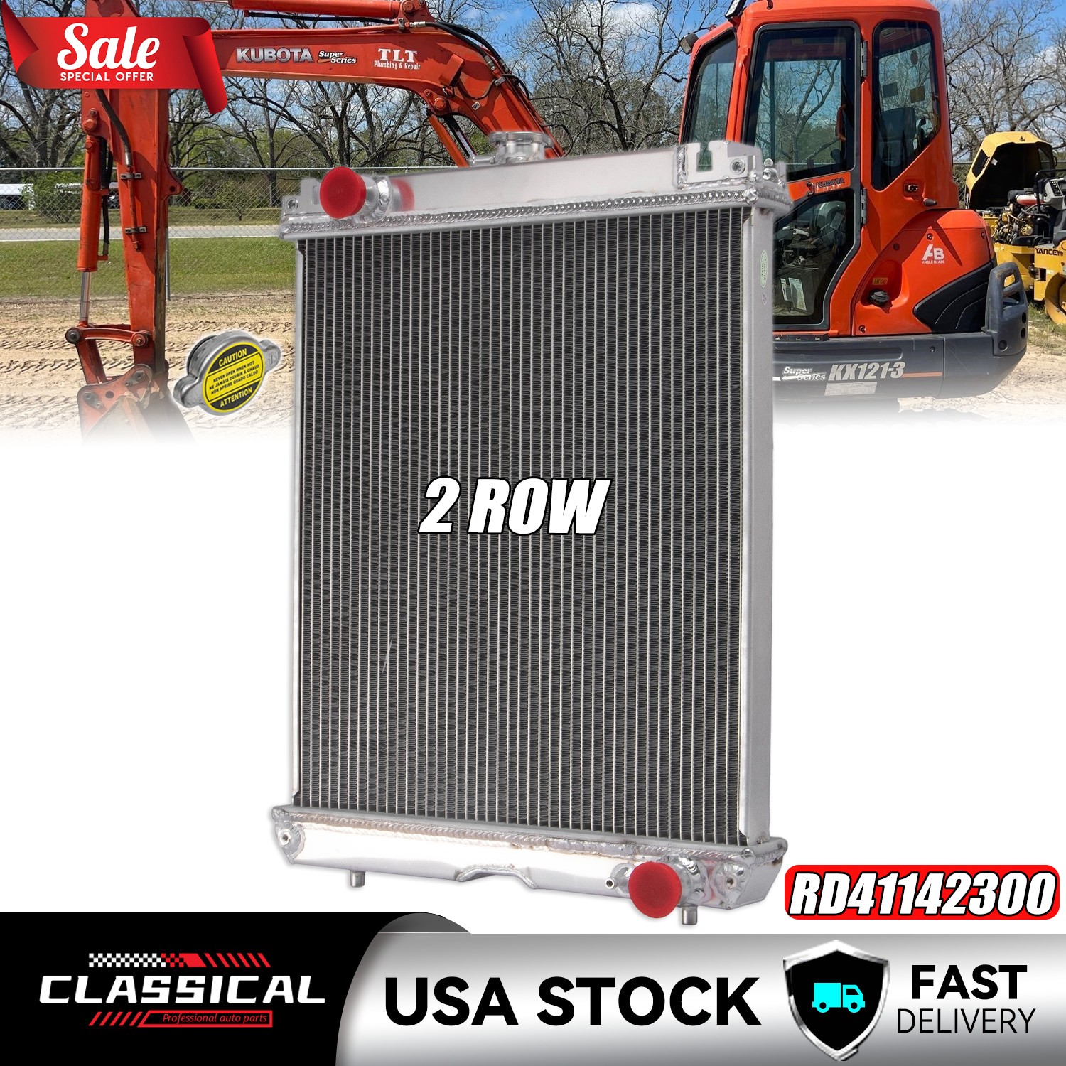 Aluminum Radiator For Kubota U45-3 KX121-3S KX161-3 KX121-3ST KX121-3;RD41142300