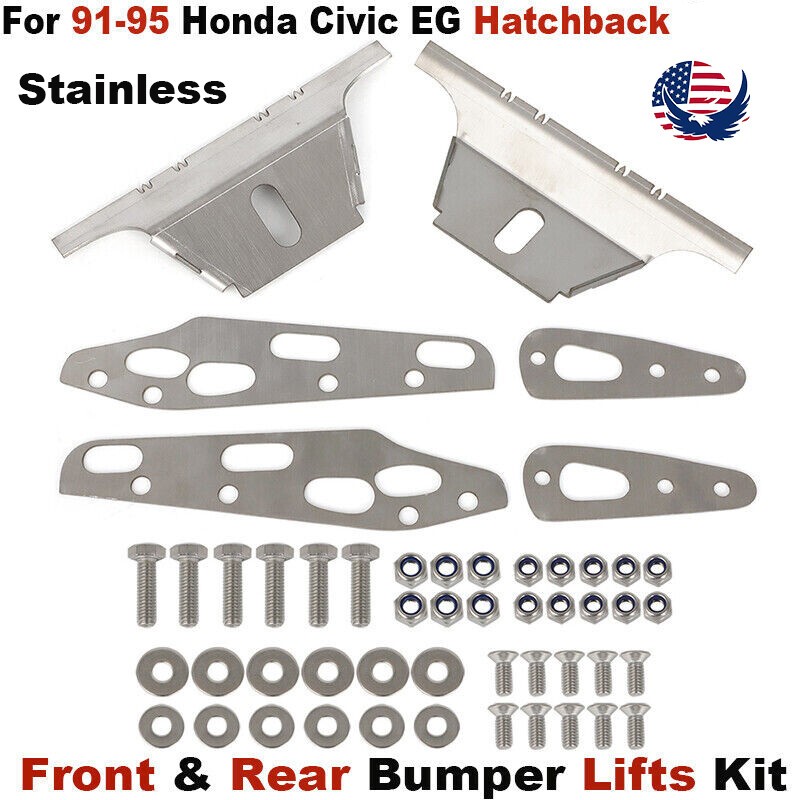 For 1991-1995 Honda Civic EG Hatchback Front & Rear Bumper Lifts with Hardware