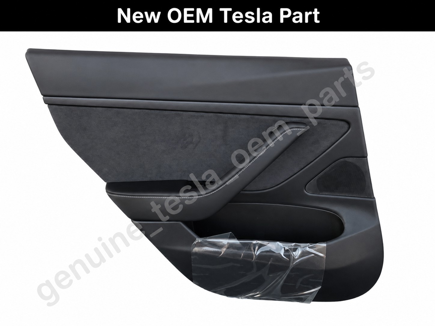 17-21 Tesla Model 3 Rear Left Door Trim Panel Premium Black OEM 1514770-21-A
