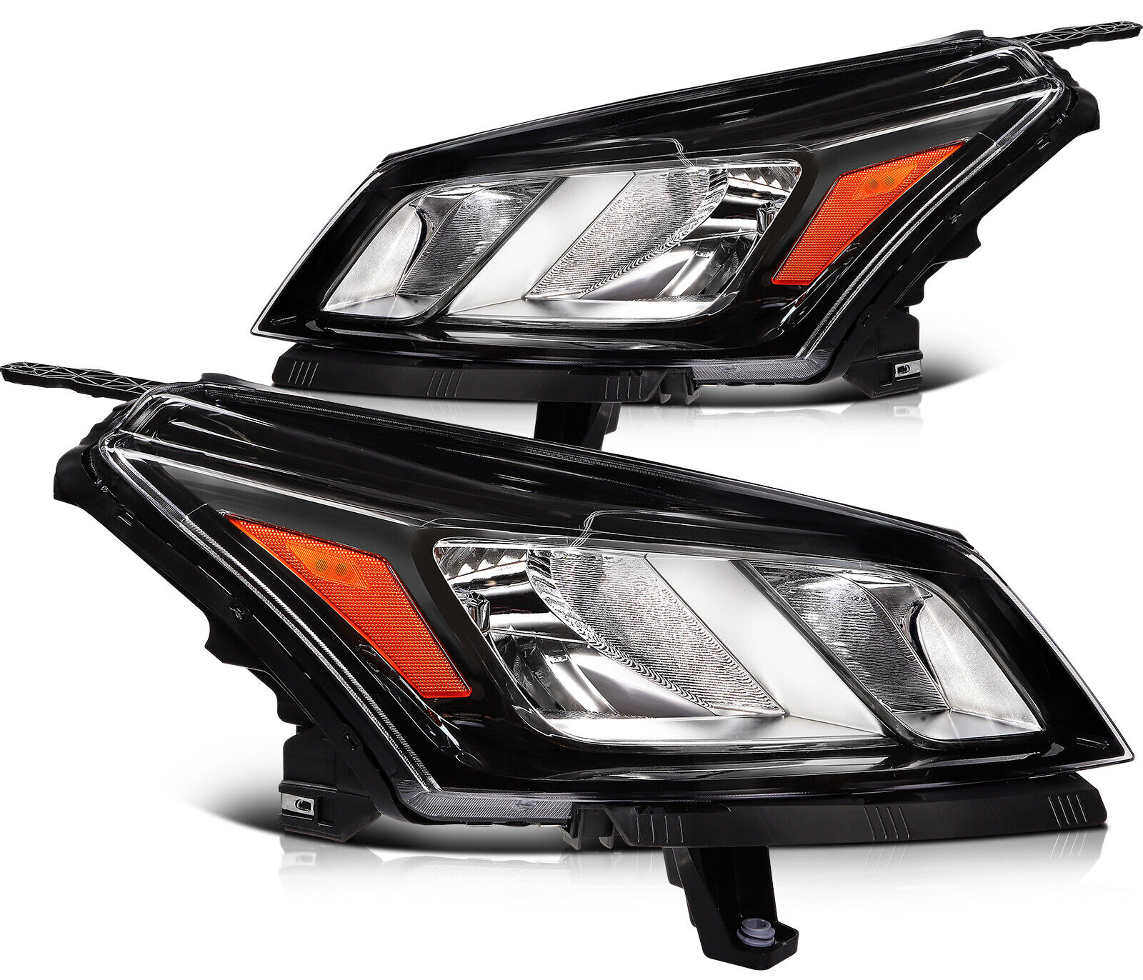 For 2013-2017 Chevy Traverse LS LT LTZ 3.6L Headlight Assembly Black Housing L+R