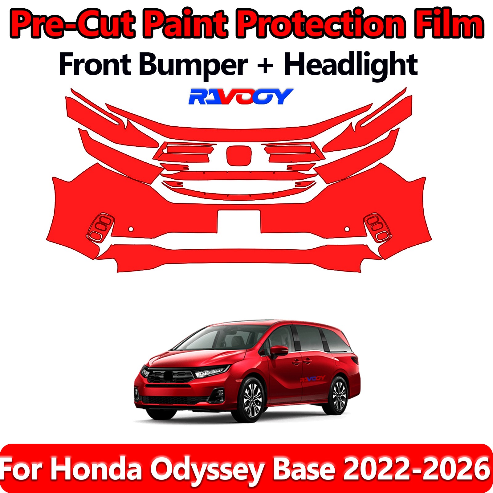 8.5Mil PreCut Front Bumper PPF Kit Film For Honda Odyssey Base 2022-2026