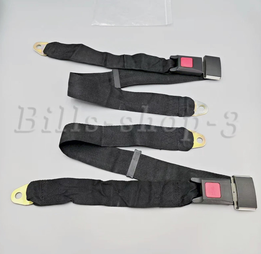 2PCS Universal 2 Point Seat Belt Adjustable Car Safety Belts CA US