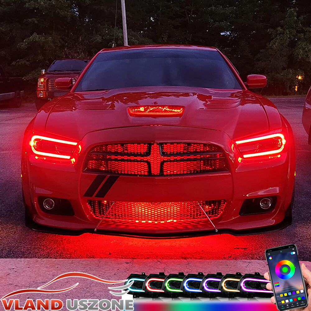 2X VLAND Multicolor DRL Projector LED RGB Headlights For Dodge Charger 2011-2014 2X VLAND Multicolor DRL Projector LED RGB Headlights For Dodge Charger 2011-2014