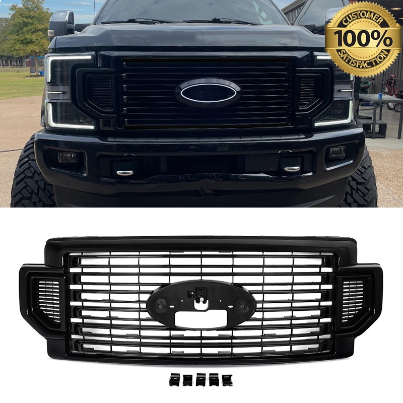 For 20-22 Ford F250 F350 F450 Super Duty High Airflow Dually Towing Grille Black