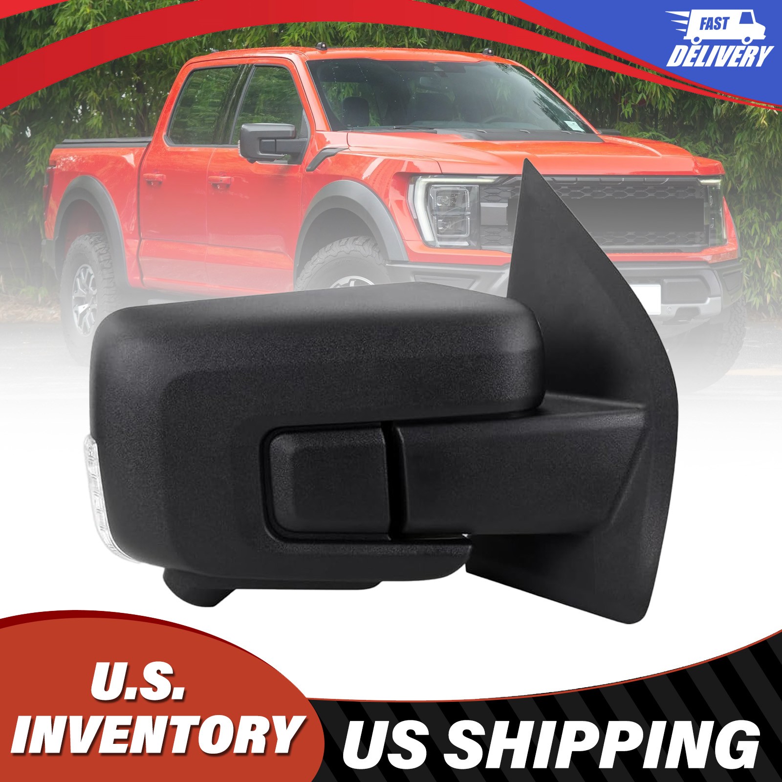 For 2021-2024 Ford F150 Blind Spot Right Passenger Side Mirror W/Camera 18+1 Pin