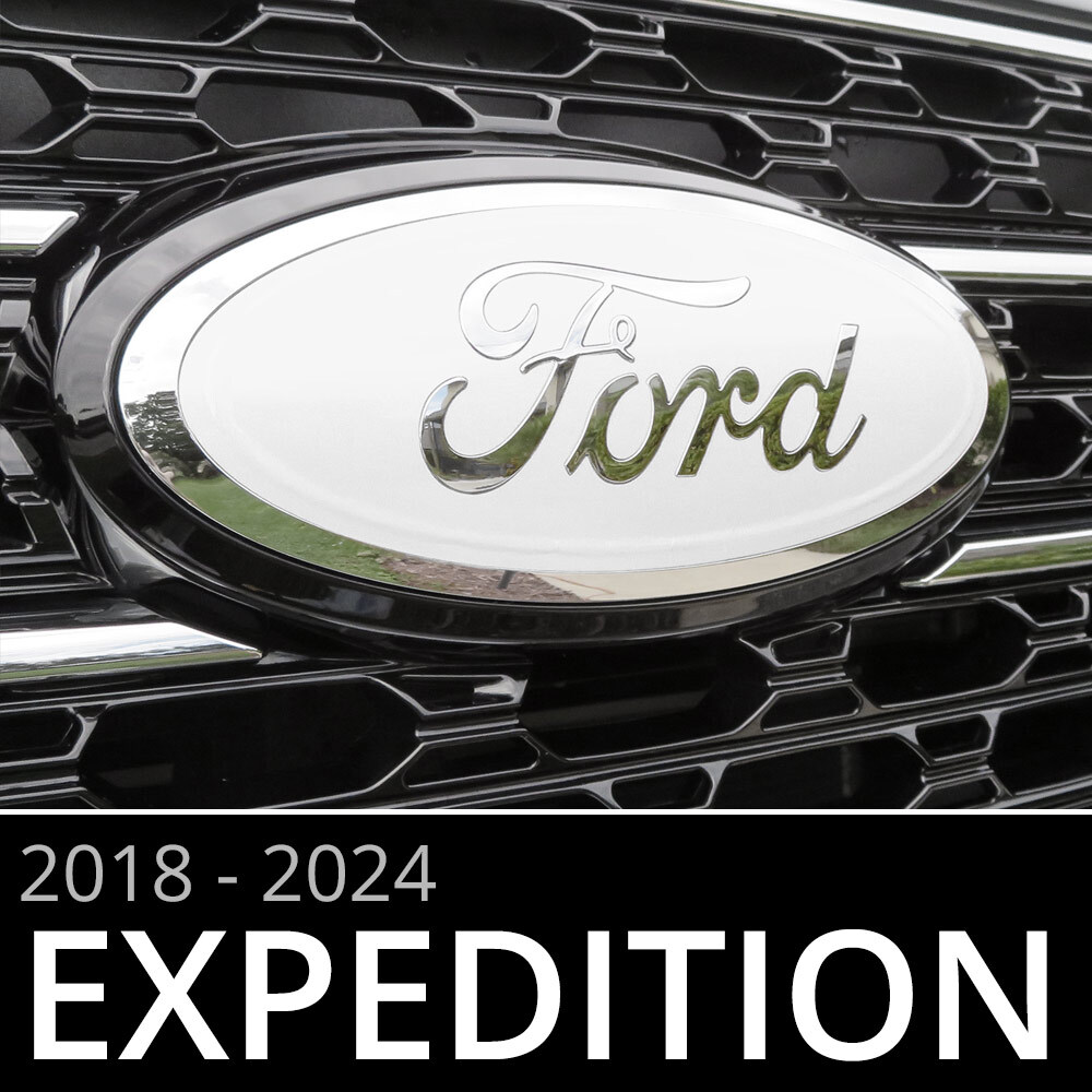 2018-2024 Ford Expedition Emblem Overlay Insert Decals - WHITE (Set of 2)