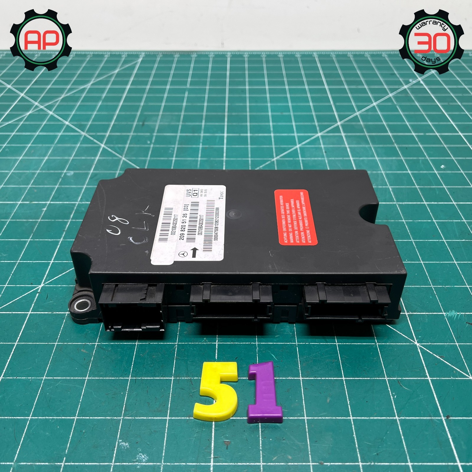04-09 MERCEDES-BENZ CLK550 W209 CONVERTIBLE TOP CONTROL MODULE UNIT OEM