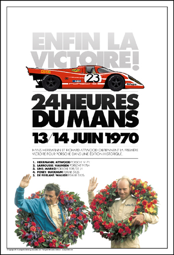 Porsche 917K Enfin La Victorie 24hrs Du Mans June 1970 - Car Poster