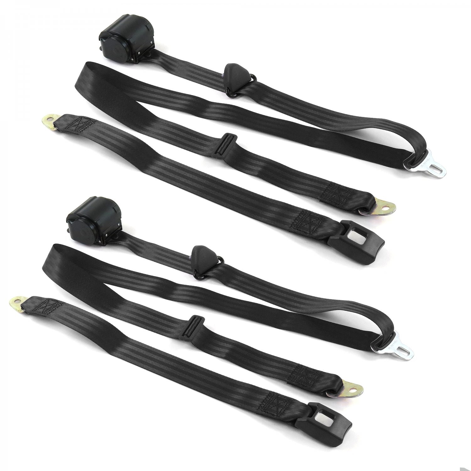 JP CJ/DJ 1971 - 1986  Standard 3pt BK Retract Bucket Seat Belt Kit-2 Belts 