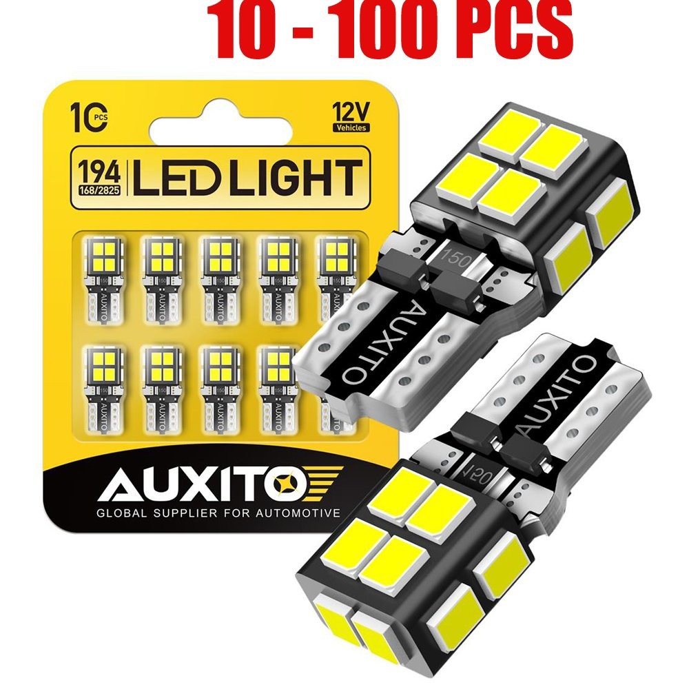10-100X T10 194 168 W5W 2825 LED License Plate Inner Map Light Bulb 6000K White