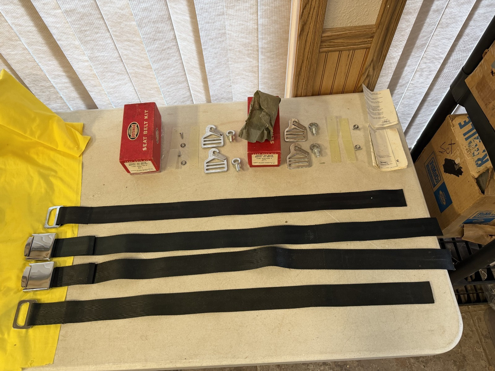 1963 1964 FORD & MERCURY NOS BLACK SEAT BELT KITS #C3RZ-6261200-G