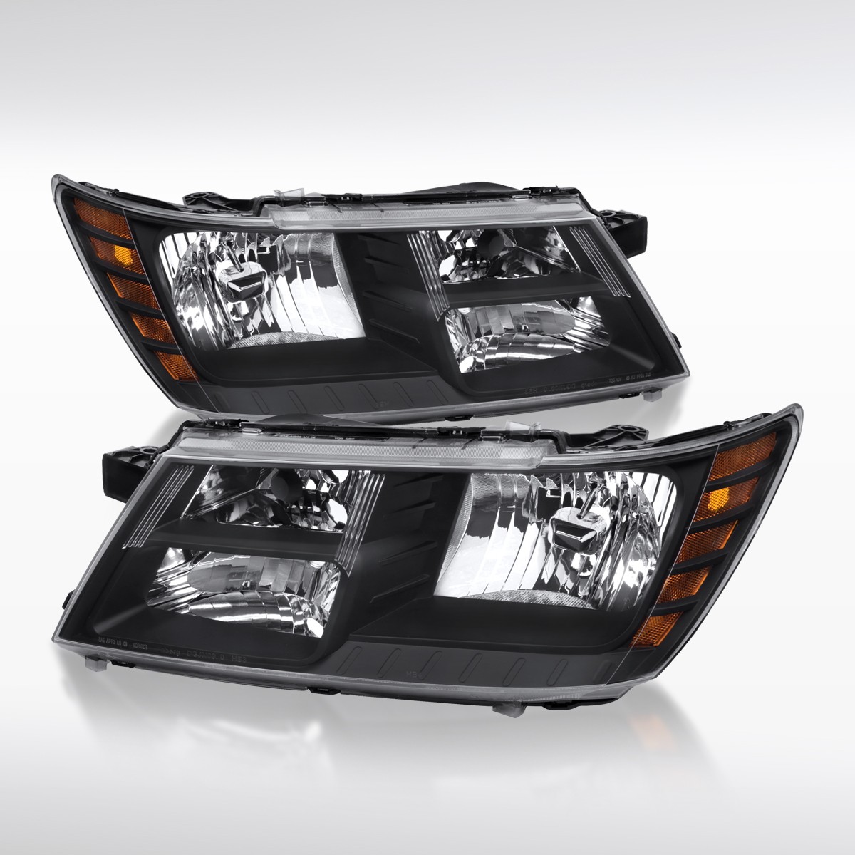 Fit 2009-2020 Dodge Journey Black Headlights Headlamps Assembly Left+Right 09-20 Fit 2009-2020 Dodge Journey Black Headlights Headlamps Assembly Left+Right 09-20
