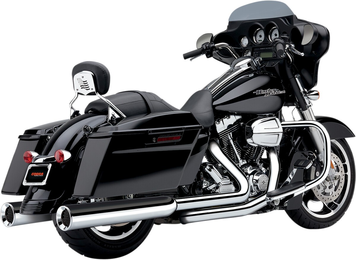 Cobra PowrFlo 4.5in Slip-On Mufflers Chrome Pair 95-16 FL Cobra PowrFlo 4.5in Slip-On Mufflers Chrome Pair 95-16 FL