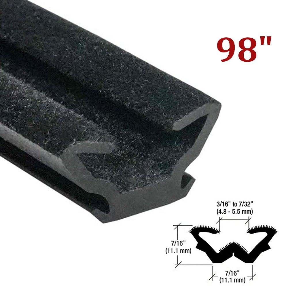 8Ft Universal Flexible Flocked Rubber Glass Run Channel for Buses and RV Windows