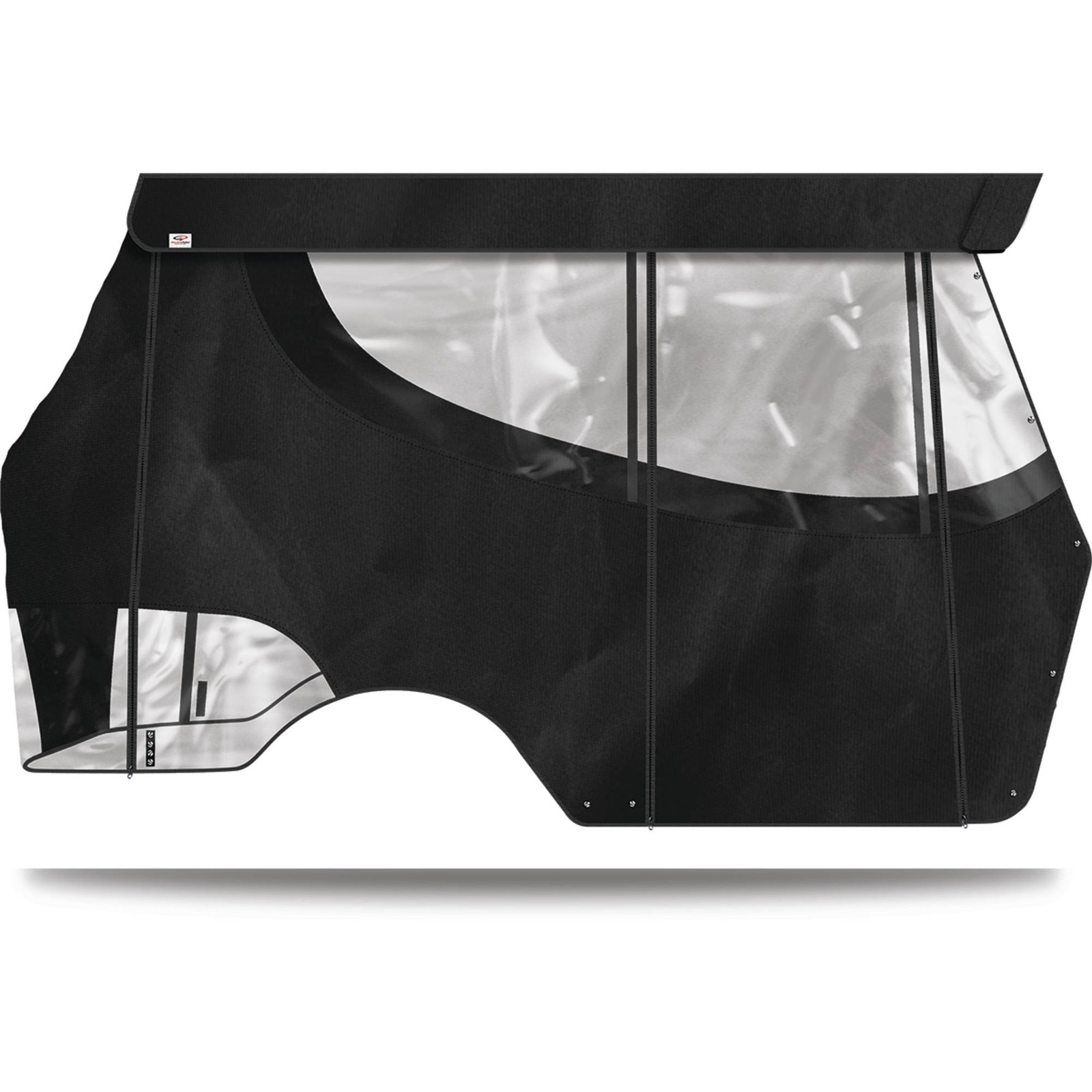 4 Passenger Black Enclosure & Valance For E-Z-Go RXV 08+; ENC-DT8013-BK