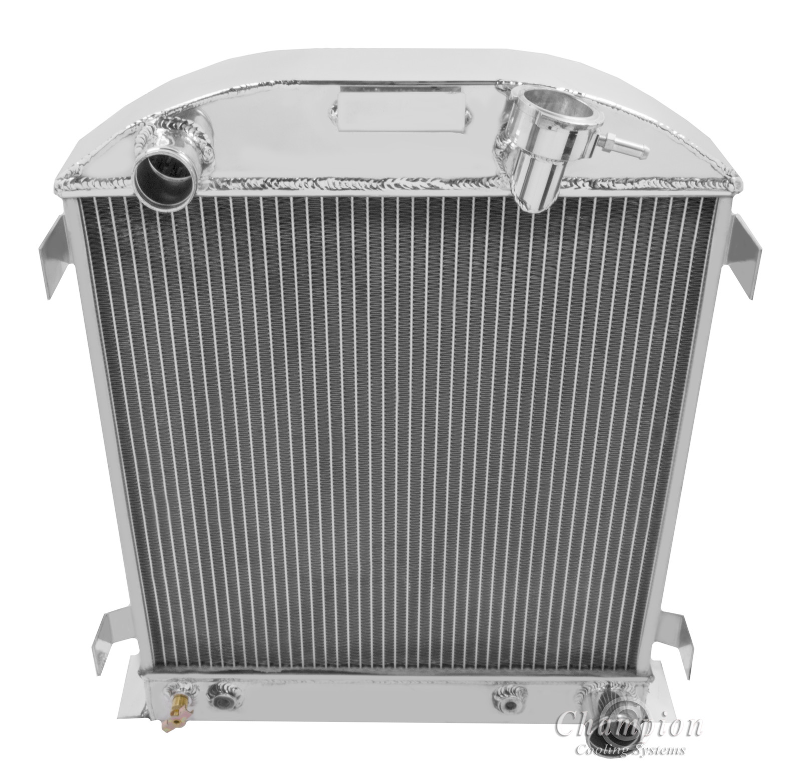 1932 Ford with 3 Inch chop Chevy Config All Alum 3 Row Core KR Champion Radiator