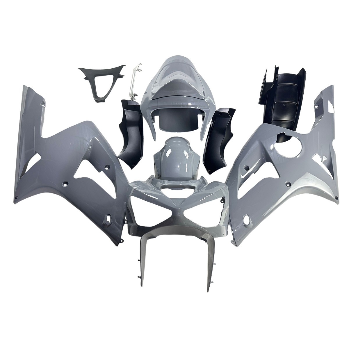 Gloss Nardo Gray Fairings For Kawasaki ZX-6R ZX6R 2003 2004 ABS Fairing Body Kit Gloss Nardo Gray Fairings For Kawasaki ZX-6R ZX6R 2003 2004 ABS Fairing Body Kit