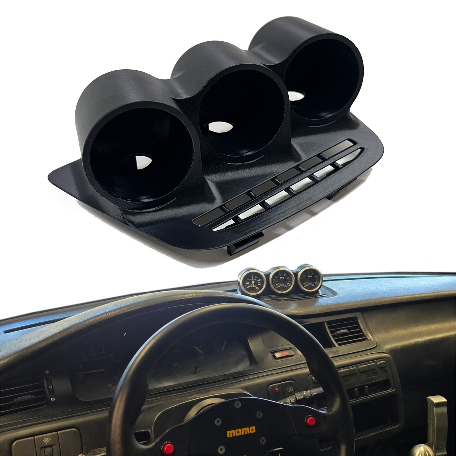 Triple gauge pod mount for 1992-1995 Civic EG central defrost vent 
