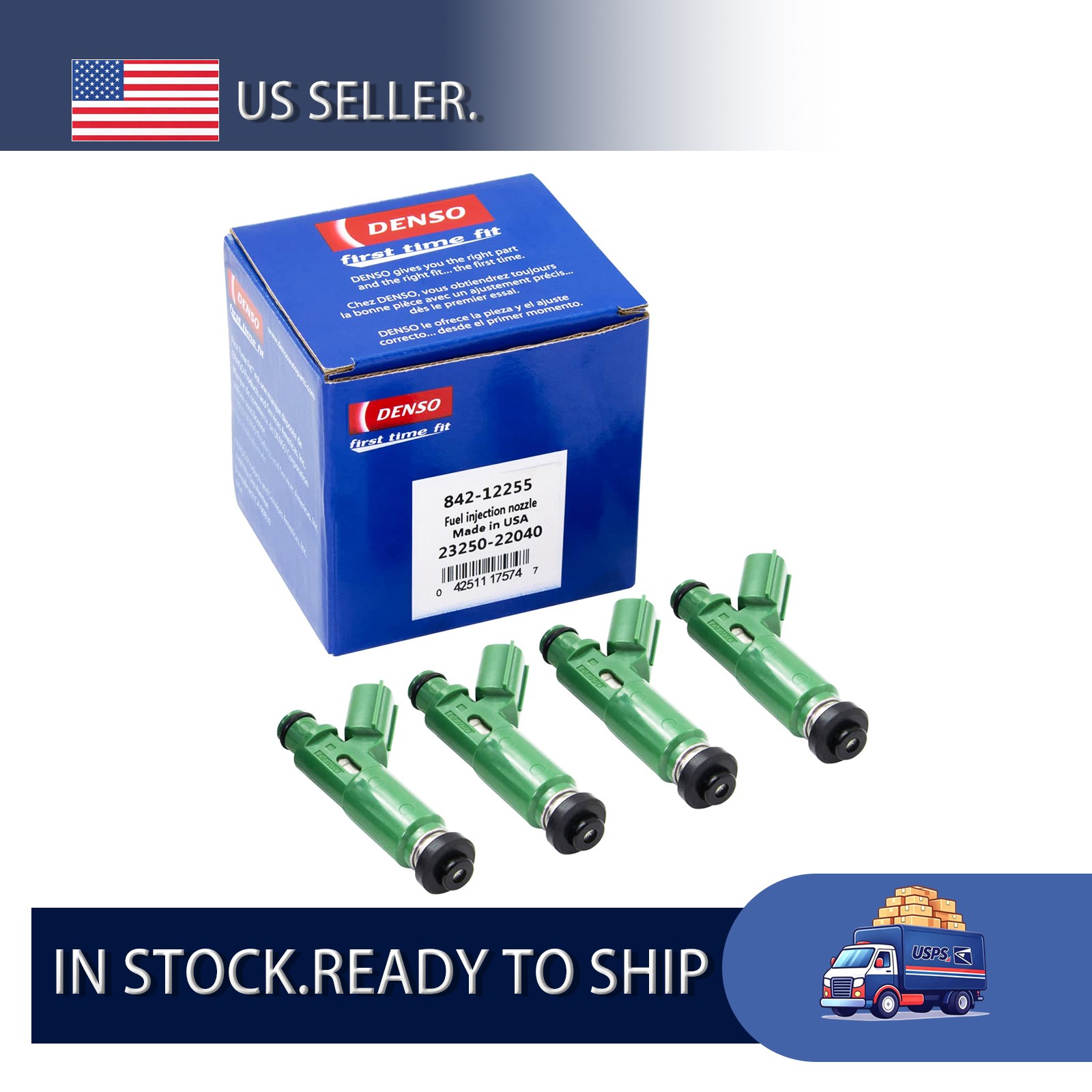 New 4X DENSO Fuel Injectors For Toyota Corolla Celica 1.8L 2000-2007 23250-22040
